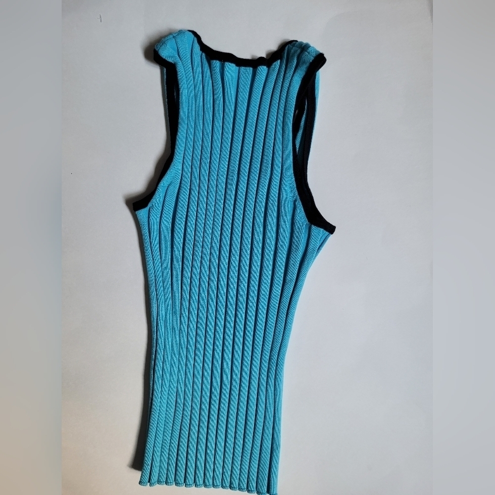 Belldini Turquoise Ribbed Tank Top - Picture 7 of 12